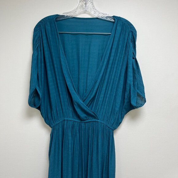 Cupshe Teal V-Neck Smocked Waist Maxi Dress: NWT - Picture 3 of 6